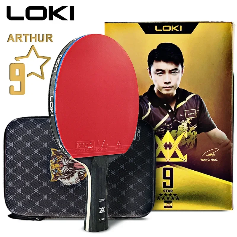 Racchetta Da Ping Pong Loki 9 Star Professionale 5 + 2 Paddle Da Ping Pong In Carbonio 6/7/8/9 Star Ultra Aggressiva Con Gomme Appiccicose
