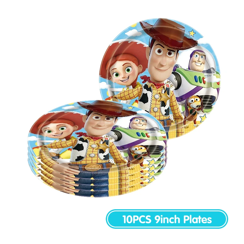 thumbnail image 1 of Vajilla para decoración de fiestas de cumpleaños de Toy Story de Disney, juego de vasos de papel, platos y globos de Buzz Lightyear para niños, 1 of 5