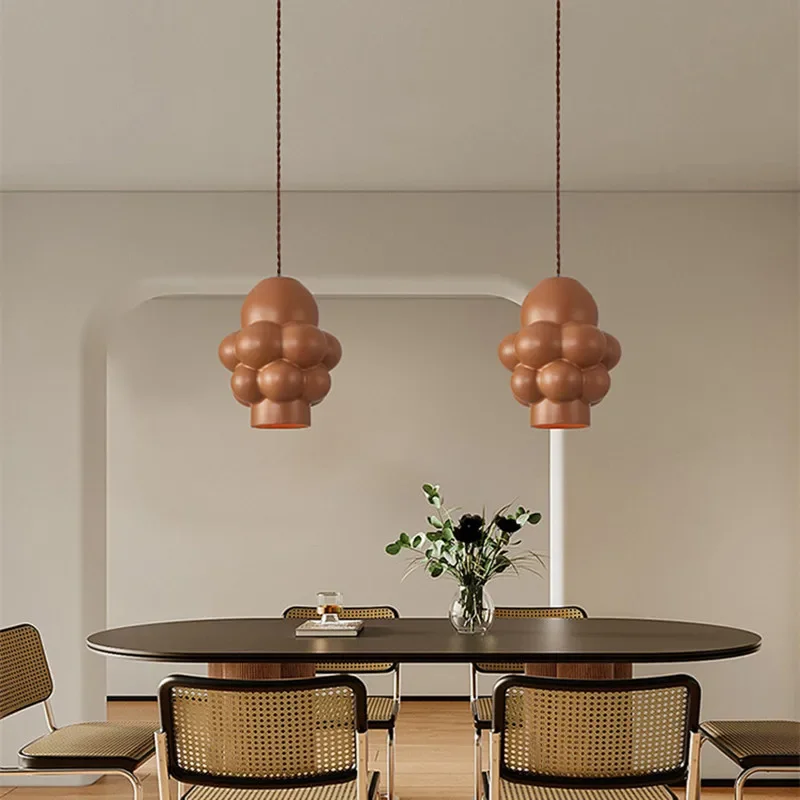 

Wabi Sabi E27 chandelier French cream style restaurant LED dining table bar bedroom cloakroom indoor simple Nordic chandelier