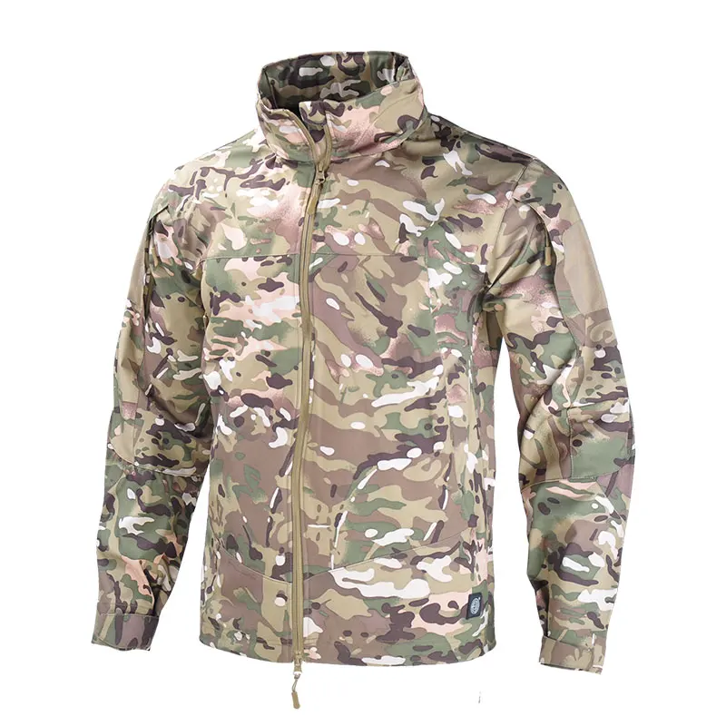 Outdoor Hiking Jackets Tactical Softshell Jacket Camo Hunting Clothes Military Uniform Men Windproof Camping Suits велобандана buff windproof camo cash multi 121525 555 10 00