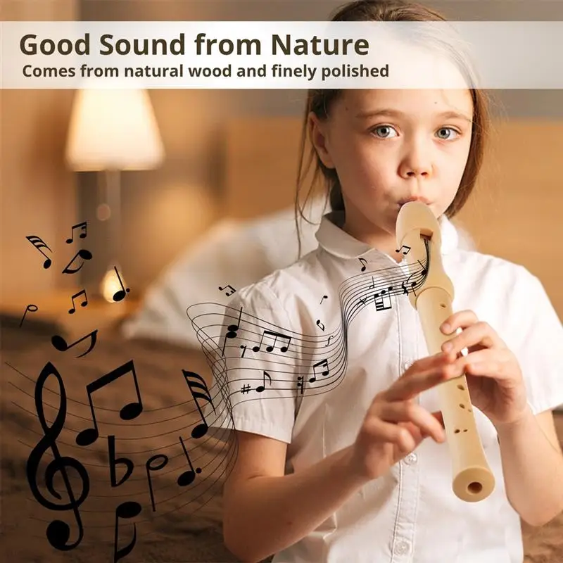 Wooden Blockfl&ouml;Te Soprano Recorder Instrument With Hard Case Baroque Fingering C Key Britain-Style Wooden Recorder Instrument