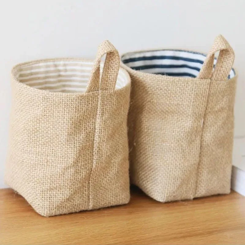Jute Cotton Linen Storage Basket 4 | Jute Cotton Linen Storage Basket 4