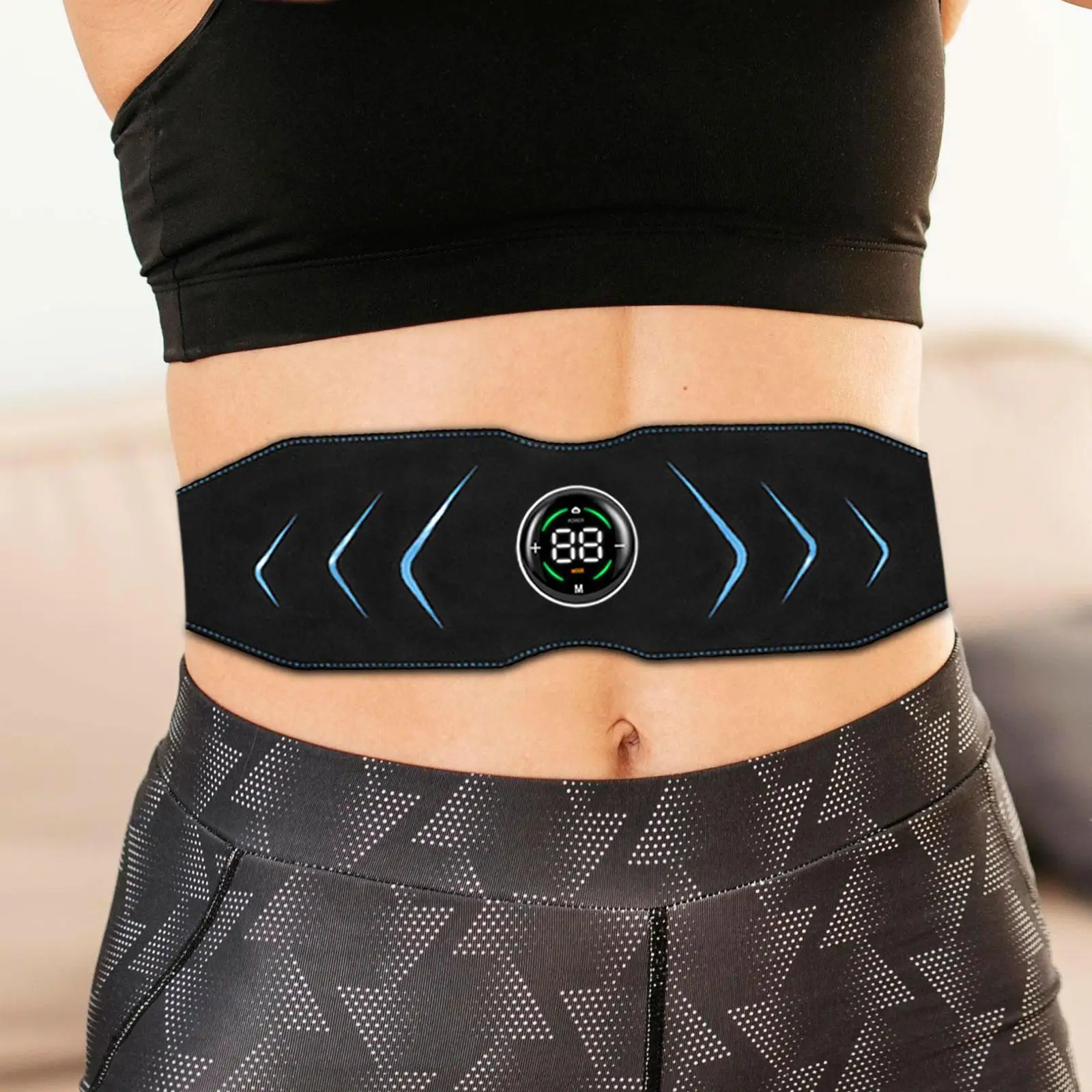Ab Stimulator Belt USB Abdominal Muscle Toner for Fitness Home Gym Sports