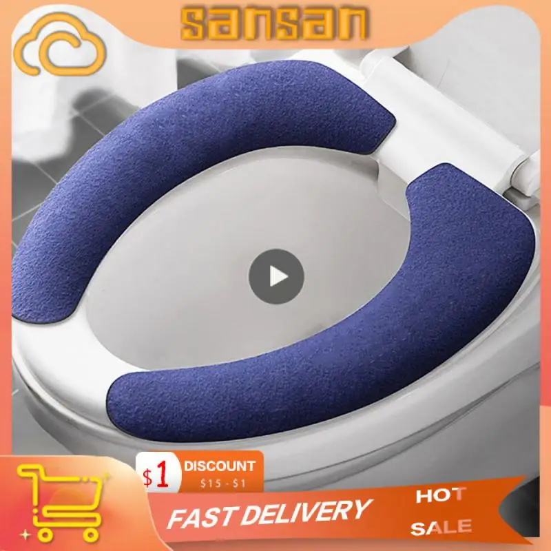 Coprisedile Universale Per Wc Soft Wc Paste Toilet Sticky Seat Pad Lavabile Scaldavivande Coprisedile Cuscino Cuscino Tinta Unita