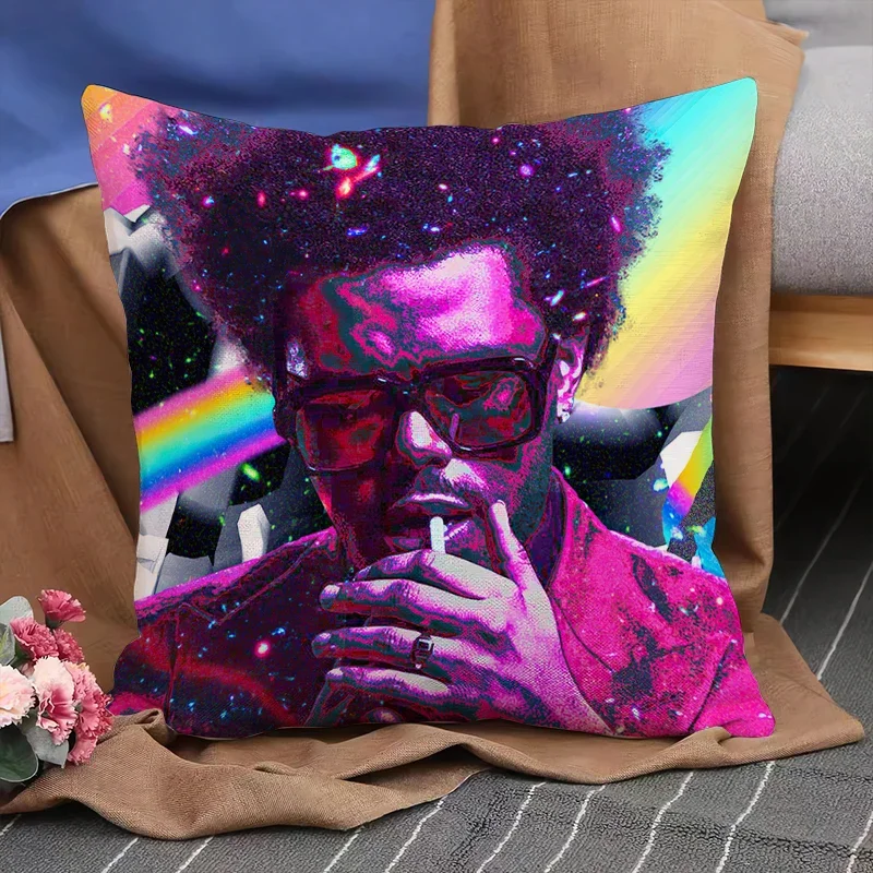 

Pillowcase Double Print The Weeknd Home Decoration Cushion Cover Sofa Bed Pillow Cover Short Plush Cushion Cover 45x45cm