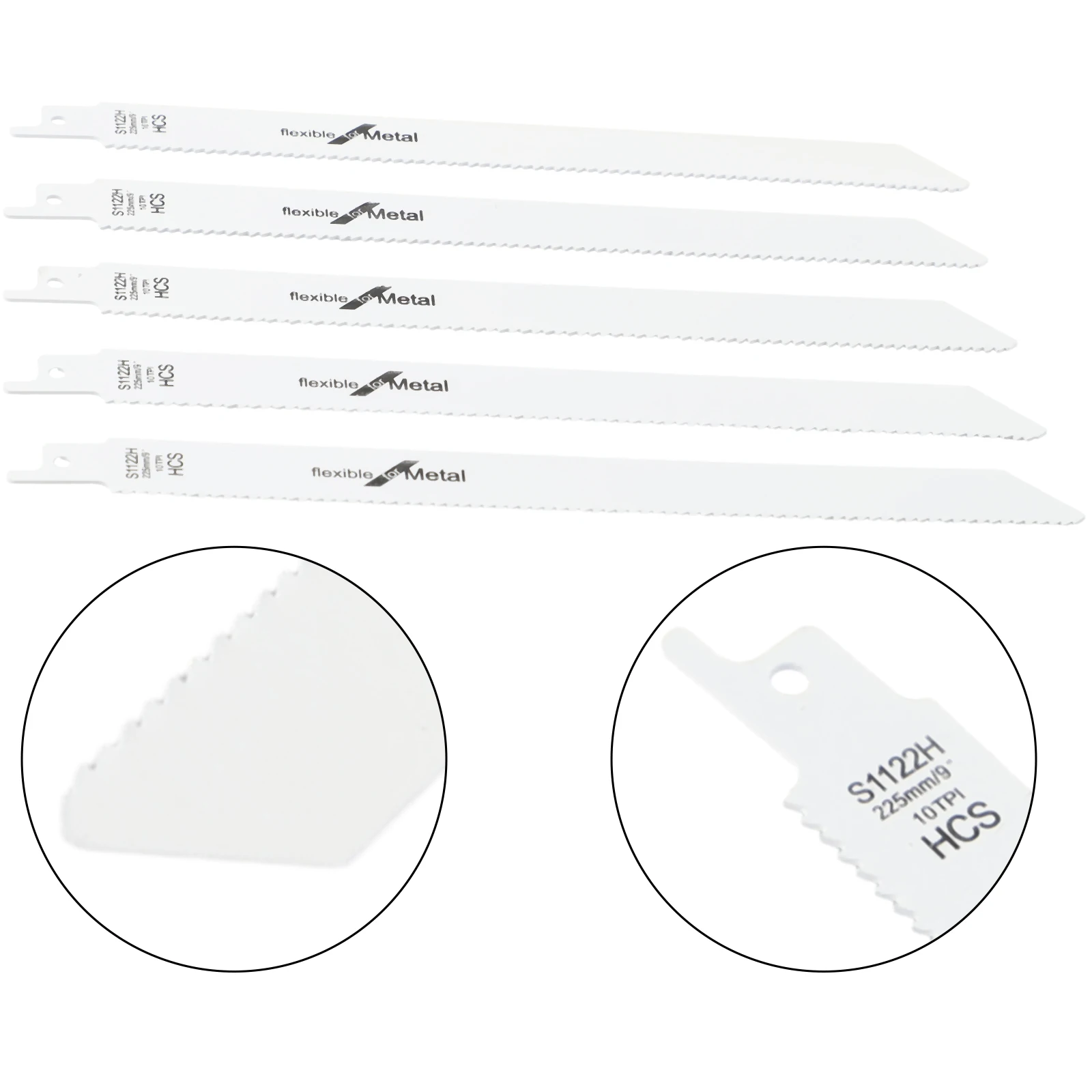 Reciprocating Saw Blades 5pcs 225mm BI-Metal For Wood Metal Plastic