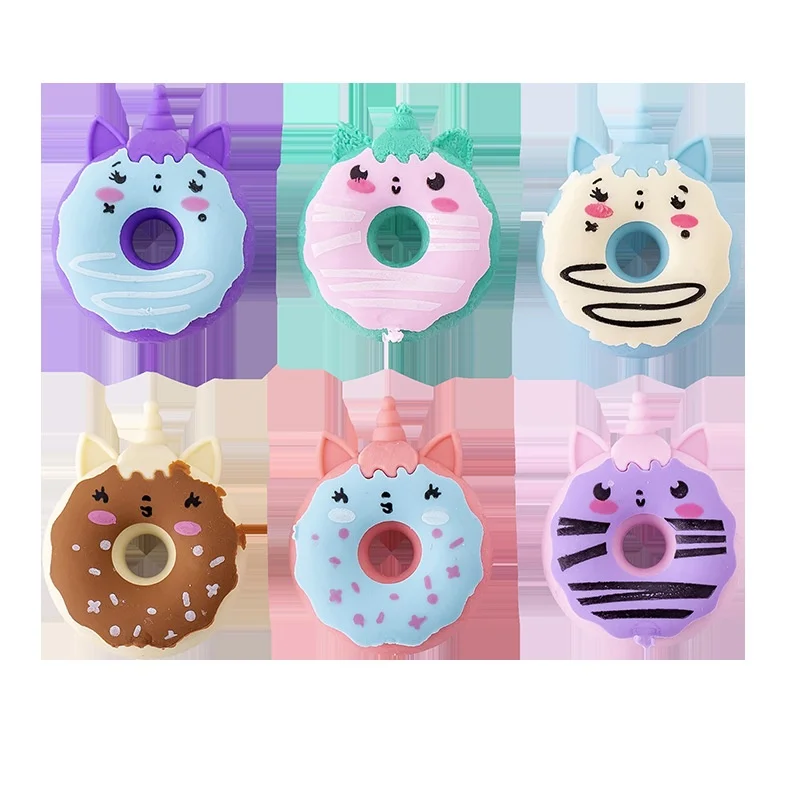 Pencil Eraser 3 Pieces/batch Cartoon Creative Donut Student Exam Children Painting Sketch Cute Kawaii Korean Stationery