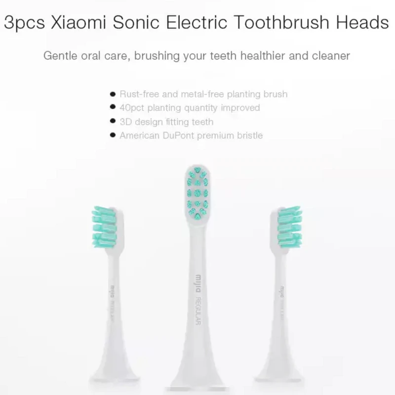 100% Xiaomi Mijia Electric Toothbrush Head 1 PCS&3PCS for T300&T500 Smart Acoustic Clean Toothbrush Heads 3D Brush Head Combines