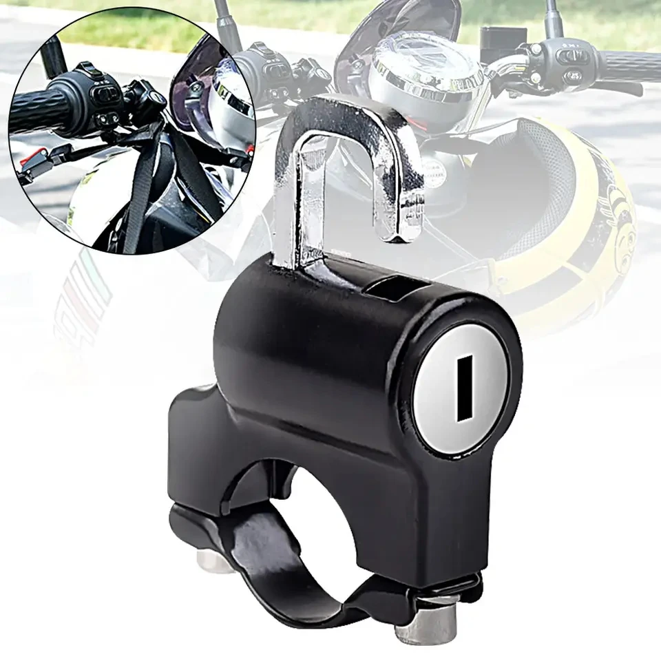 Universal Motorcycle Handlebars Helmet Hook Lock Durable Metal Anti