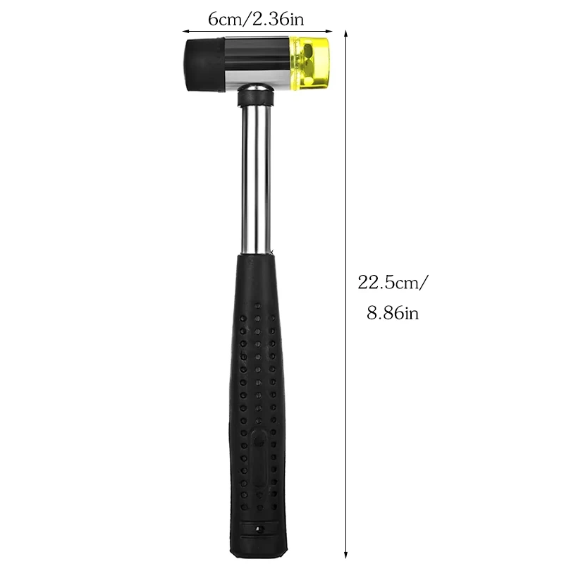 Rubber hammer 1Pc 25mm Double Face Soft Tap Rubber Hammer Multifunctional Hand Tool Hard Plastic Non Slip Plastic Grip Perfect Tool