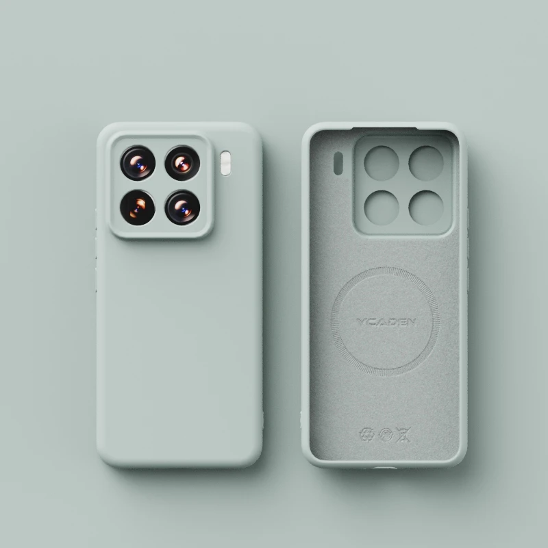 Shockproof Liquid Silicone Magnetic Wireless Charging Case - Solid Color Cover
