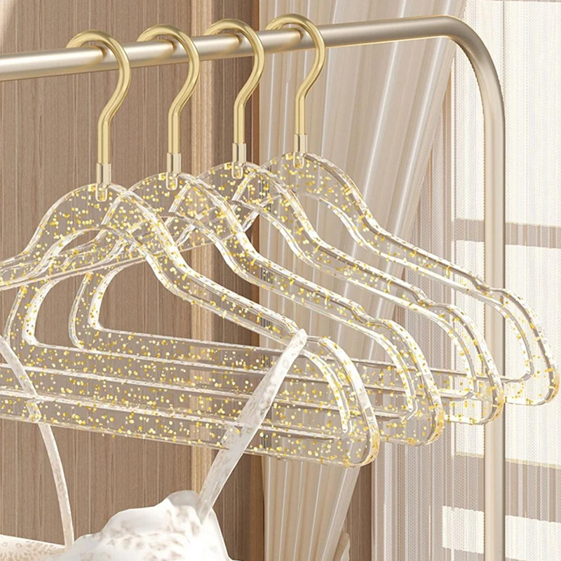 Transparent Hangers Household Non-marking Non-slip Clothing Hangers Light Luxury Clothing Shop Special Drying Clothes Props 4