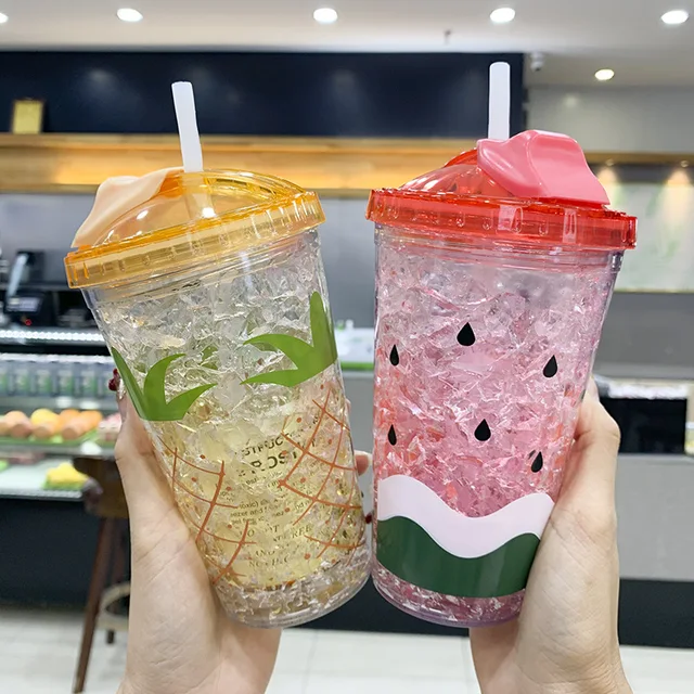 435ml Summer Bobo Cup With Build-in Lid Plastic Straw Cup Kids Gift Iced  Coffee Mug Double Wall Water Tumbler Gift For Children - Tumblers -  AliExpress