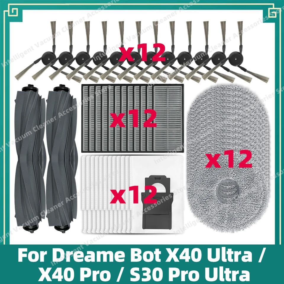 8 stuks zijborstels voor Dreame X40 Ultra/ X40 Ultra Complete / X40