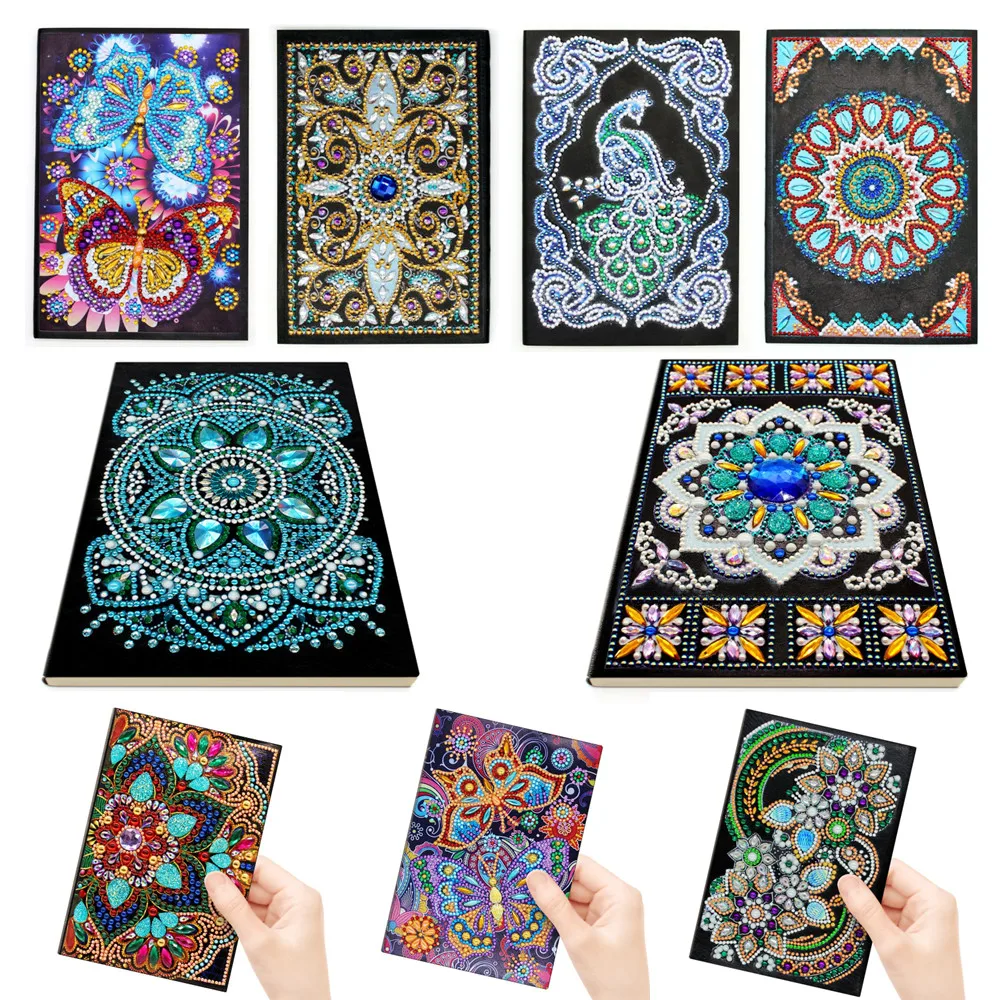 

Блокнот для алмазной живописи с бабочками, необычный блокнот особой формы с яркими алмазами, алмазная живопись, «сделай сам», блокнот А5 с алмазной пастой