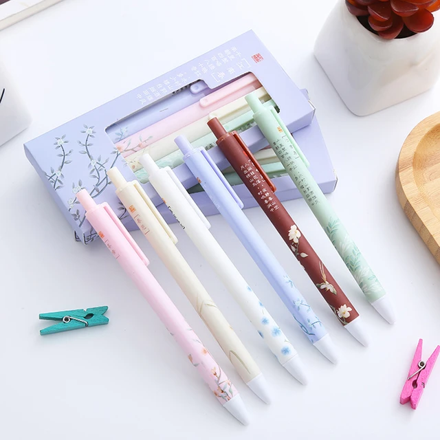 5pcs Kawaii Pens Japanese Stationery Supplies Aesthetic Stationery Office  Accessories Cute Pens School Teacher Gift - AliExpress