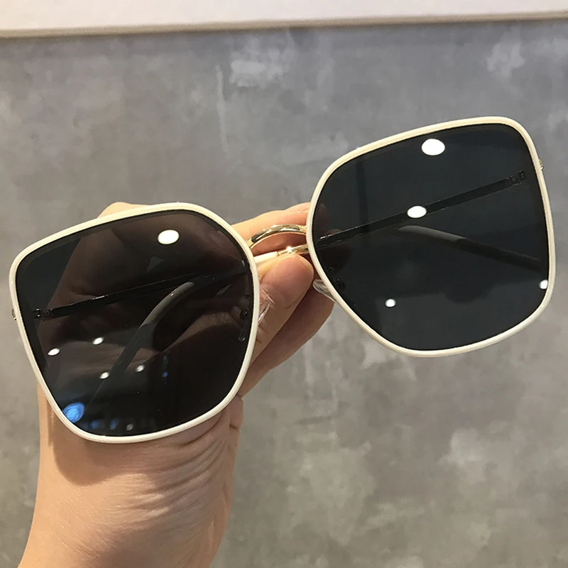 Korean New Fashion Oval Cat Eye Sunglasses Lady Metal Rimless shades Luxury Sunglasses Female Driving Glasses zonnebril dames