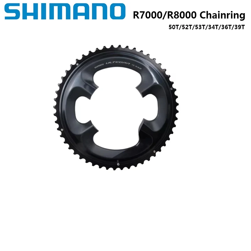 SHIMANO Plateau Ultegra 34T FC6 – Couronne Vélo Route 52/36 Gris – Léger Et Fiable En Acier Inoxydable