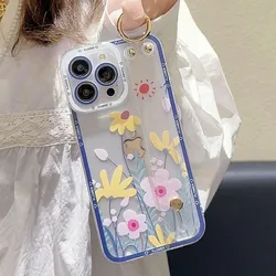 SoCouple Elegant Floral Wrist Strap Phone Case with Holder Attachment for Nova 8 (D596)