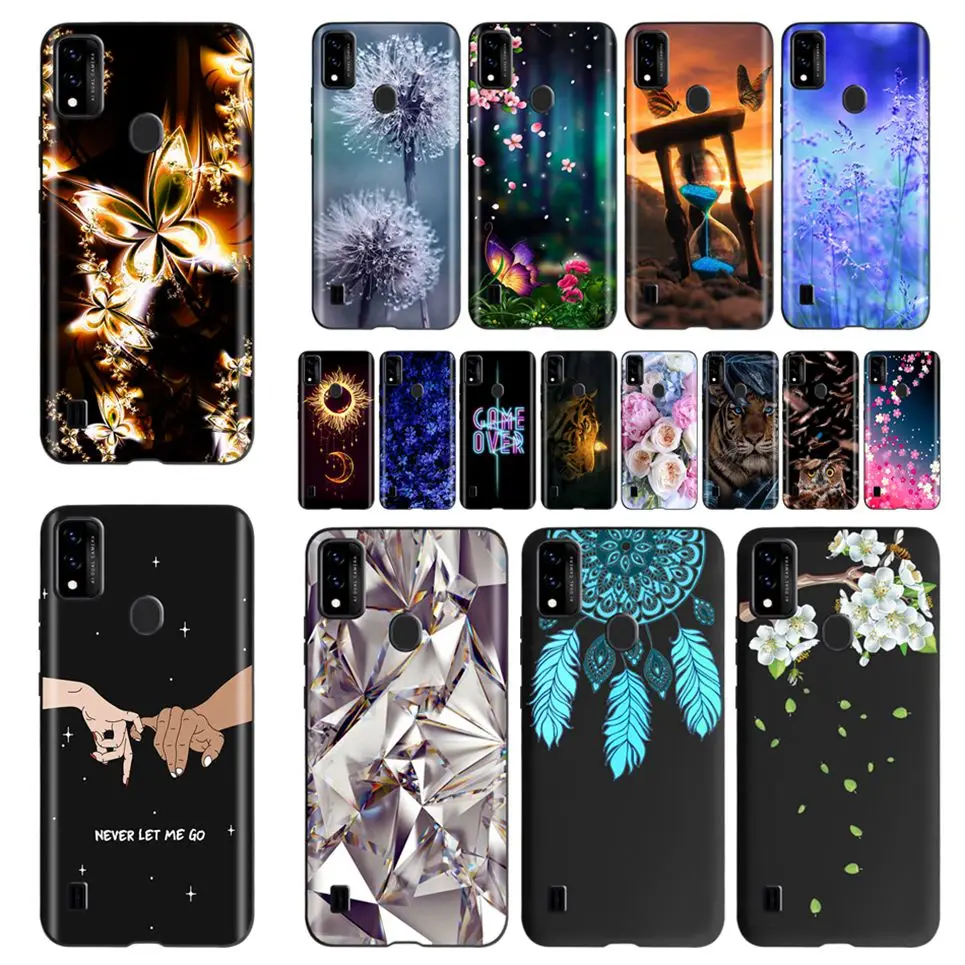 Per Zte Blade A51 Custodia Carina Fantasia Per Zte Blade A71 Custodia Morbida In Silicone Sottile Zte A51 Cover Posteriore Nera Fiori Farfalla