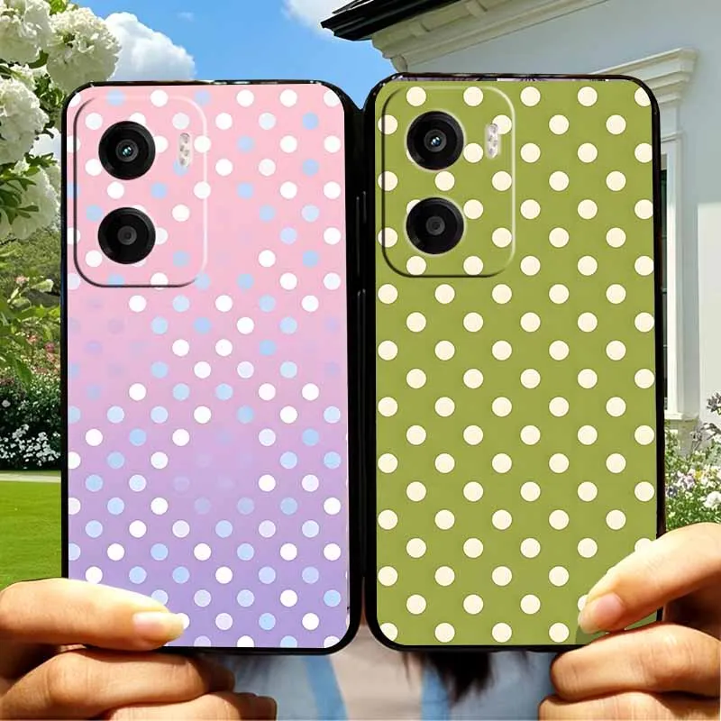 Polka Dots Black TPU Bumper Phone Case Cover