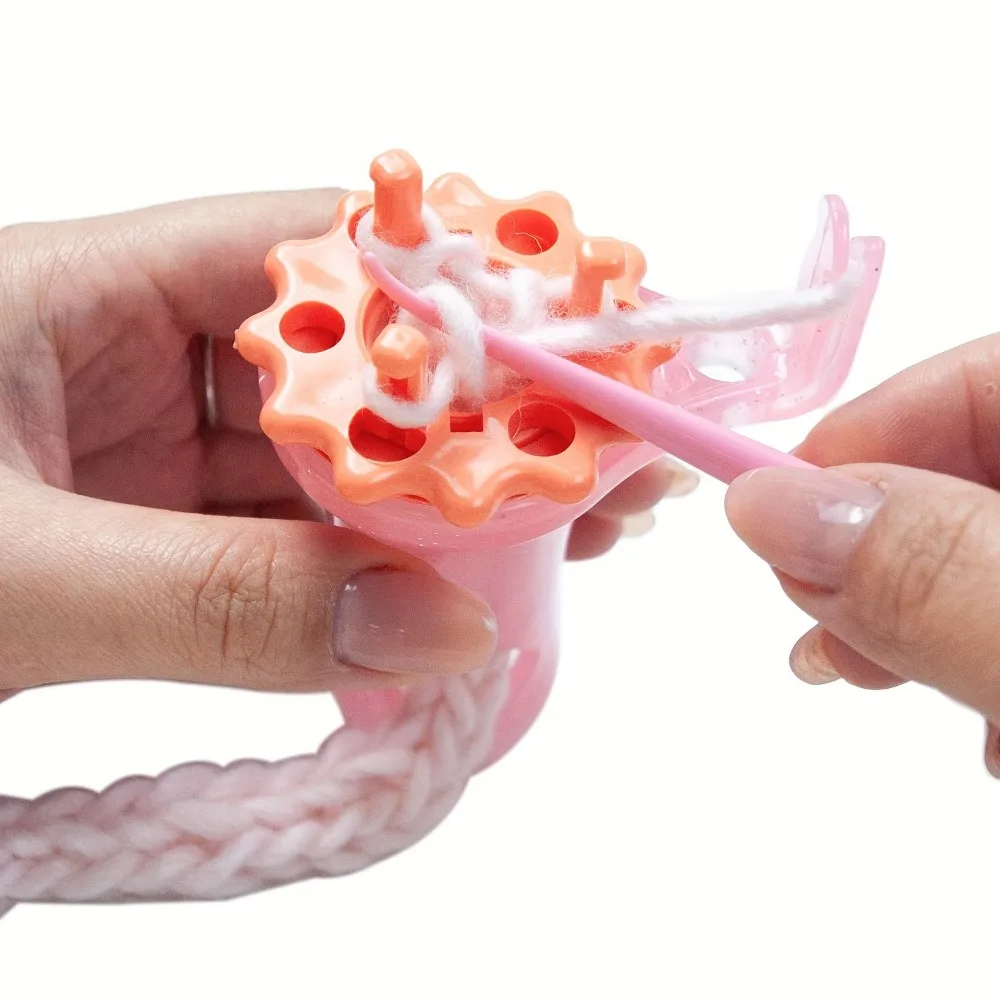 직조용 DIY 꼰 로프 메이커, 더블 헤드 회전 플라워 어레인저, 섬유 원사 양모, 팔찌 및 핸드 로프에 이상적