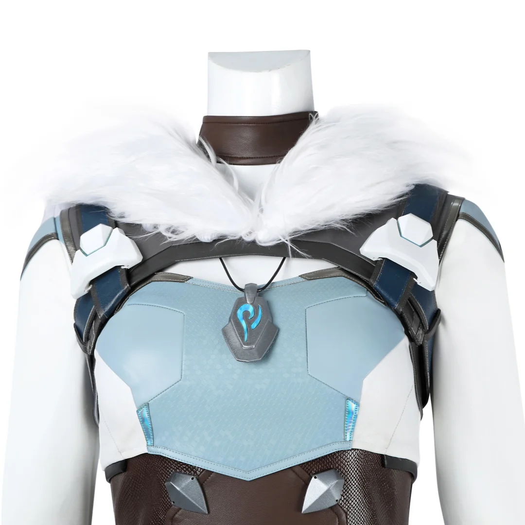 Overwatch 2: Freja | Blue Black Viking Warrior Cosplay Costume 63 Overwatch 2 Freja Viking Warrior Cosplay Costume for Women (Unofficial)