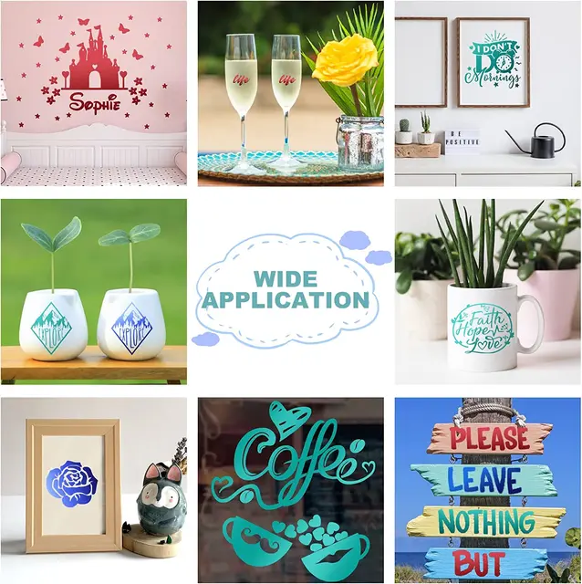 HTVRONT 12"X10ft/30x300cm Metallic Mirror Permanent Adhesive Vinyl Roll Sticker Film for Maker Glass Cup Decor Vinyls 2