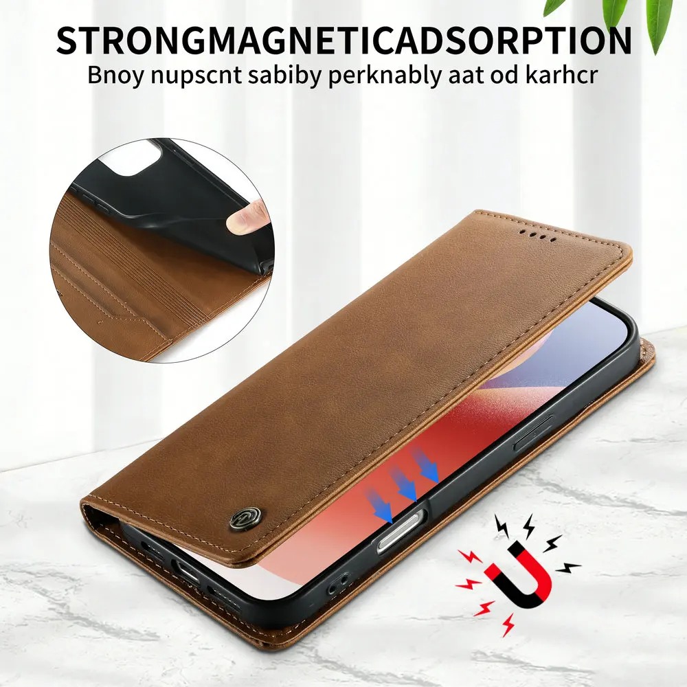 Premium RFID Leather Wallet Case with Magnetic Closure