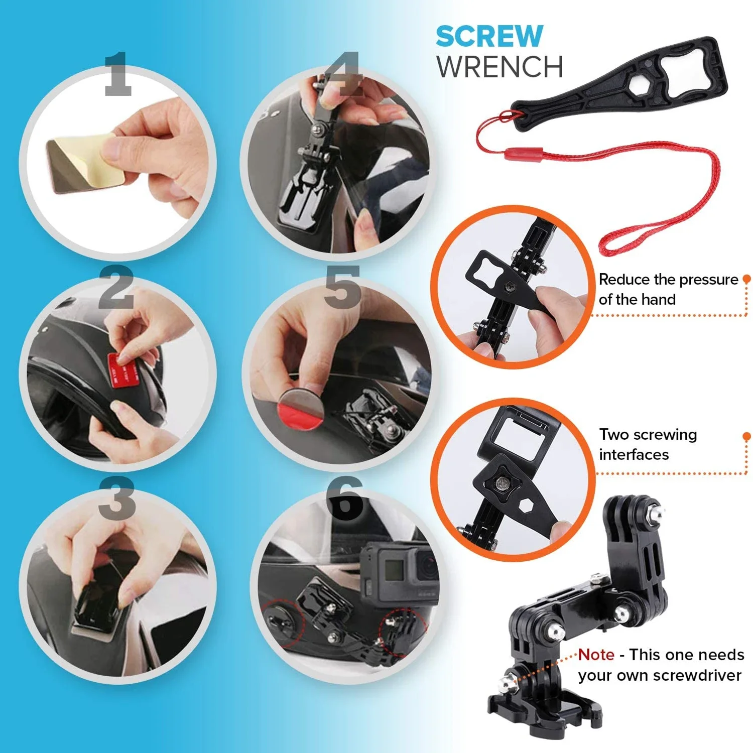 Go Pro Accessories Turntable Button Mount Motorcycle Helmet Chin Bracket Arm For Gopro Hero 12 9 Dji Insta 360 Camera Accessory 4