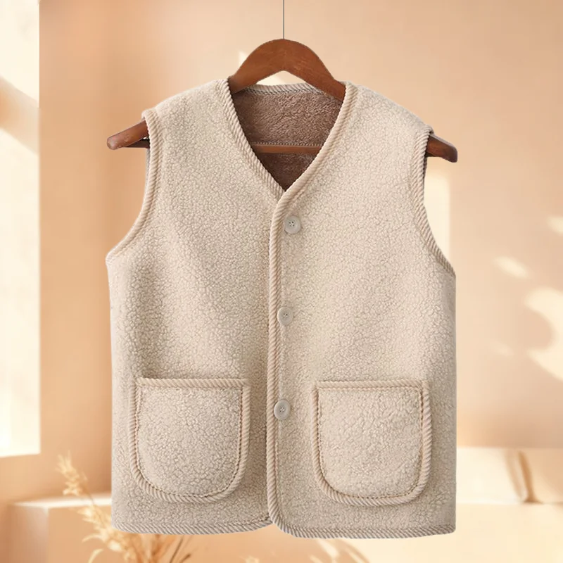 Winter Warm Fleece Vest Thickened Lamb Wool Waistcoat for Women Autumn and Winter Plus Size Insulated Outerwear Cozy Sleeveless