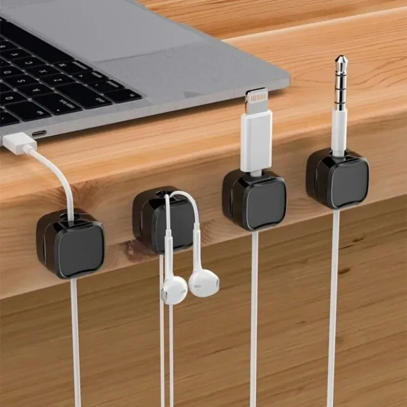 자석 케이블 정리 클립 5/10개 강력 자석 접착식 코드 홀더 USB 충전 데이터 케이블 가정 사무실 책상용