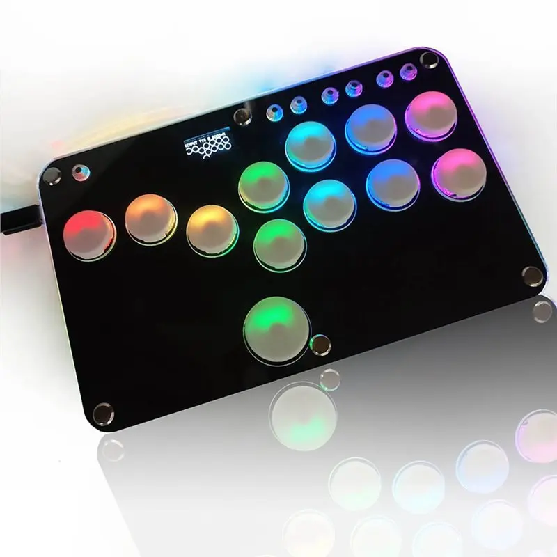 풀 스틱리스 아케이드 스틱 컨트롤러 RGB 버튼형 히트박스 파이트스틱 (Kailh 핫스왑 지원, PS4/PS5용)
