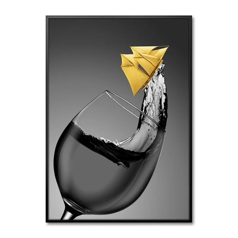 Elegant Red Wine and Glass Canvas Art - Sophisticated Wall Decor for Dining and Living Spaces