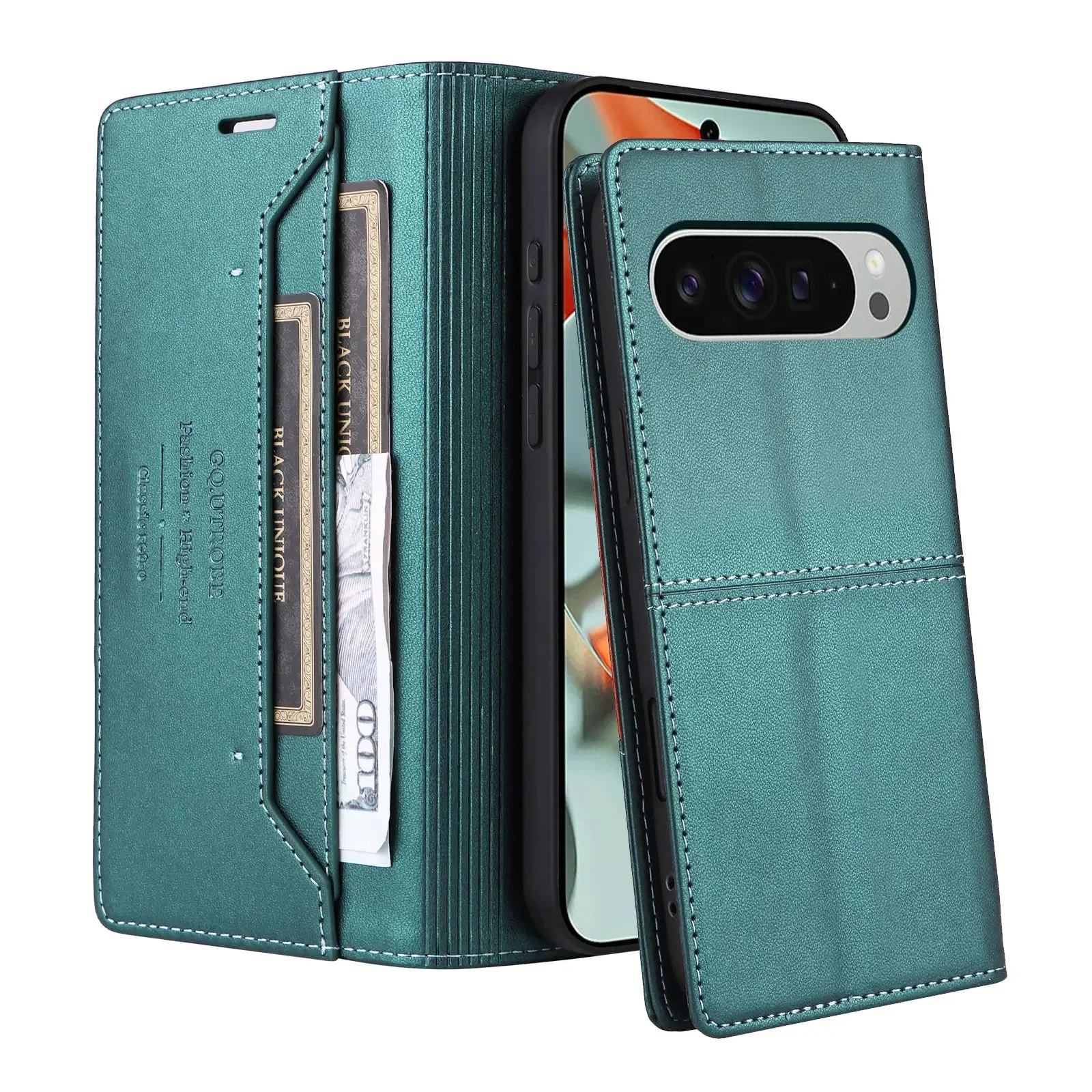 Luxury Business Leather Phone Case with Magnetic Flip Wallet and Card Slot