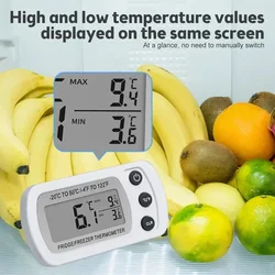Enhanced Digital Fridge Thermometer with LCD Display and Anti - Humidity Features (WHITE)