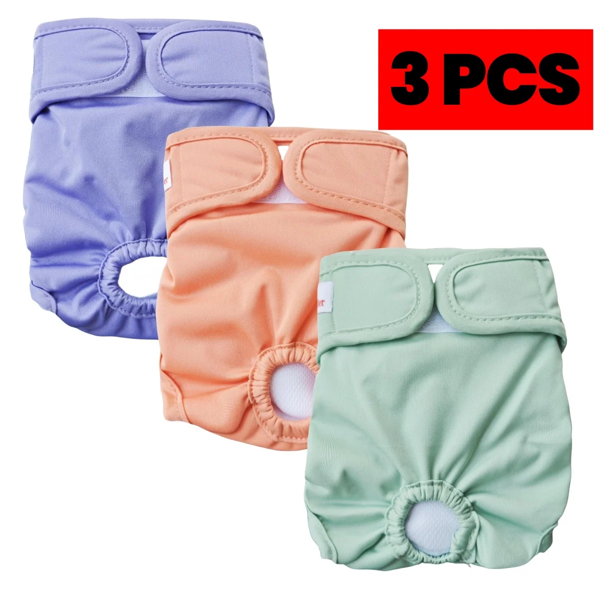 Dog Diapers 3 Pcs Washable Famale Dog Diaper High Absorbent Leak-Proof Pet Sanitary Shorts Panties Reusable Nappy Belly Band Wrap for Puppy