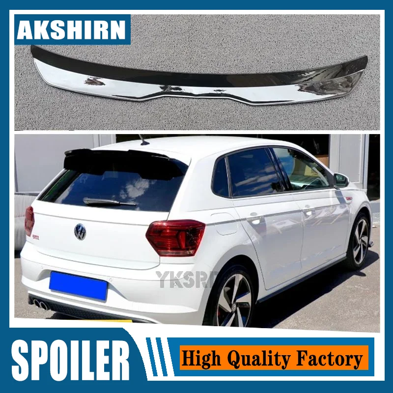 Spoiler Extension Per Volkswagen Polo Aw Mk6 Spoiler Lip Plastica Abs Nero Lucido Per Vw Polo Aw Gti R-Line 2018 - Up Roof Wing