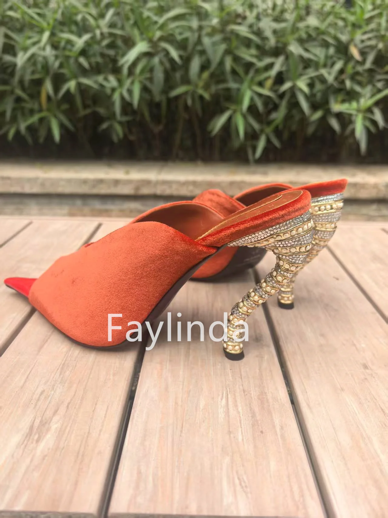 Peep Toe Irregular Heel Suede Women Shoes Shallow Sandals Slingback Mules Designer Sandalias Sexy Zapatos De Mujer Party Talon