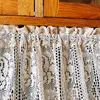 American Country Crochet Hollow Short Curtains for Roman Window Kitchen Manual Rose Lace Half Curtains Valance #A036 2