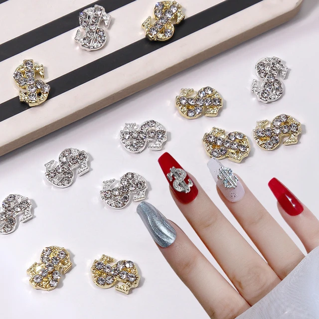 10PCS Gold/Silver Nail Gems Rhinestone Crystal AB Pearl Glitter  Stone,Different Shape Alloy Nail Sticker Gem Manicure Decoration -  AliExpress