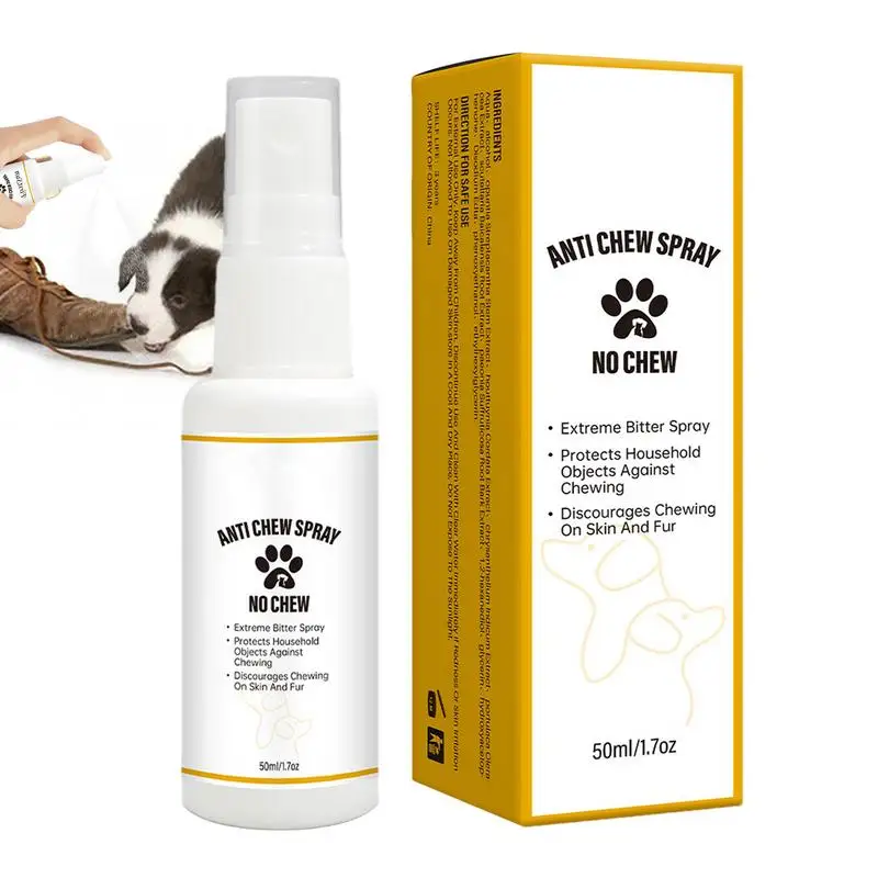 

50ml No Chew Spray for Dogs Dog Stop Chewing Paws Bitter Spray Powerful Bitter Dog Training Behavior Aids Natural Anti-Scratch