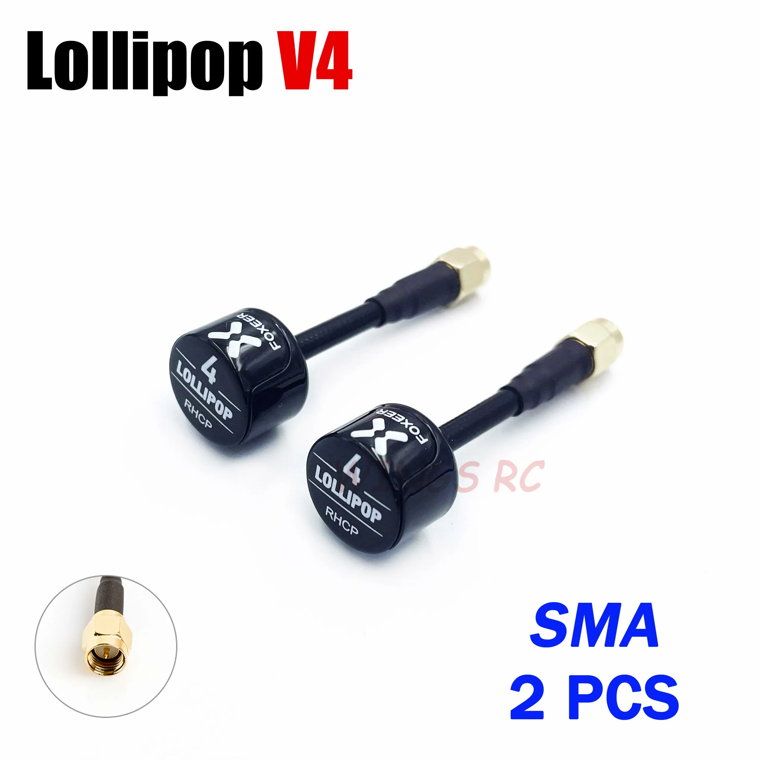2pcs Black SMA V4