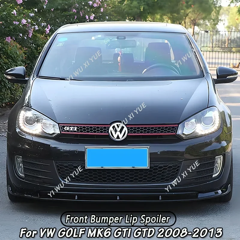 Paraurti Anteriore Spoiler Splitter Diffusore Per Volkswagen Golf 6 Golf Mk 6 Gti 2010-2013 Nero Lucido Lip Cap Chin Guard Cover