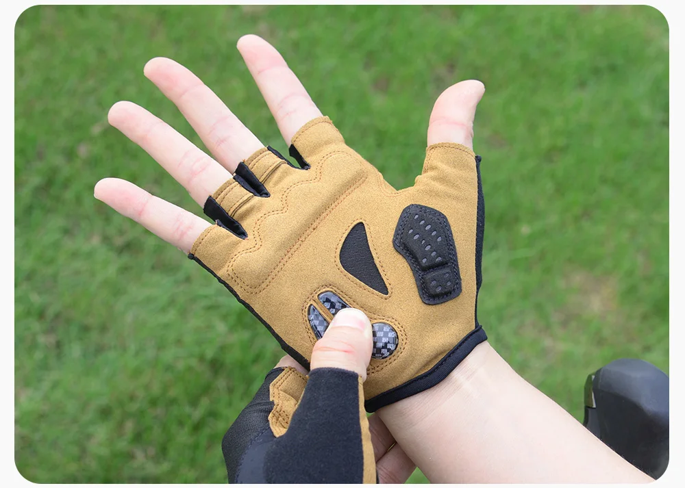 ThinkRider Touch Screen Cycling Bike Gloves Autumn Spring MTB Bike Bicycle Gloves 5mm GEL Pad Shockproof Half Finger Mittens