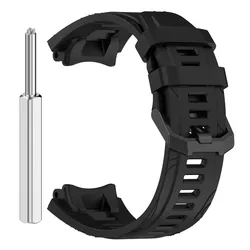 Silicone Sport Strap Band for Smart Watch with Strap Tool Accessory (Black)