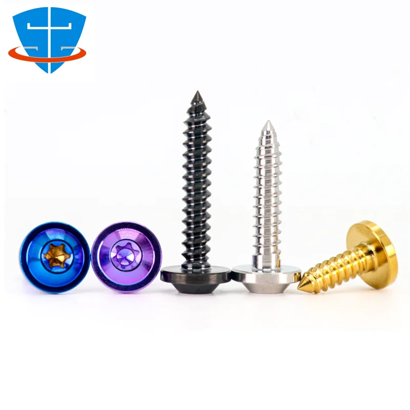 Liga de Titânio Torx Hexalobular Soquete Truss Pan Cabeça Motocicleta Decoração Refit Auto-roscante Parafuso Anti-roubo Prego m4 m5 Tc4