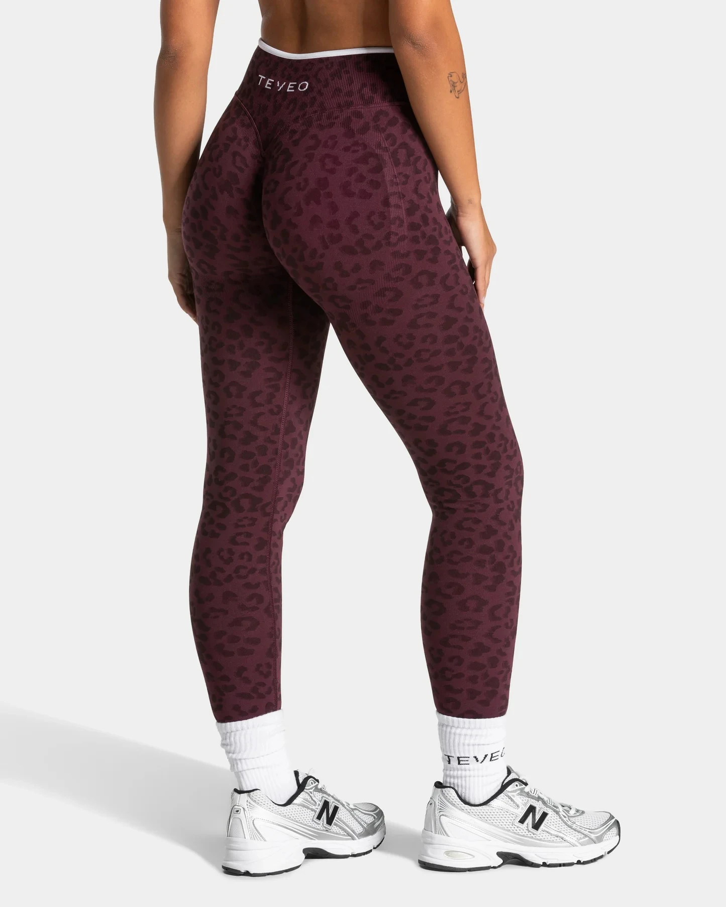 LOGO Sculpt Scrunch Leggings Imprimé Léopard pour Sports de Plein Air, Course, Cyclisme, Fitness, Yoga, Pantalon Extensible