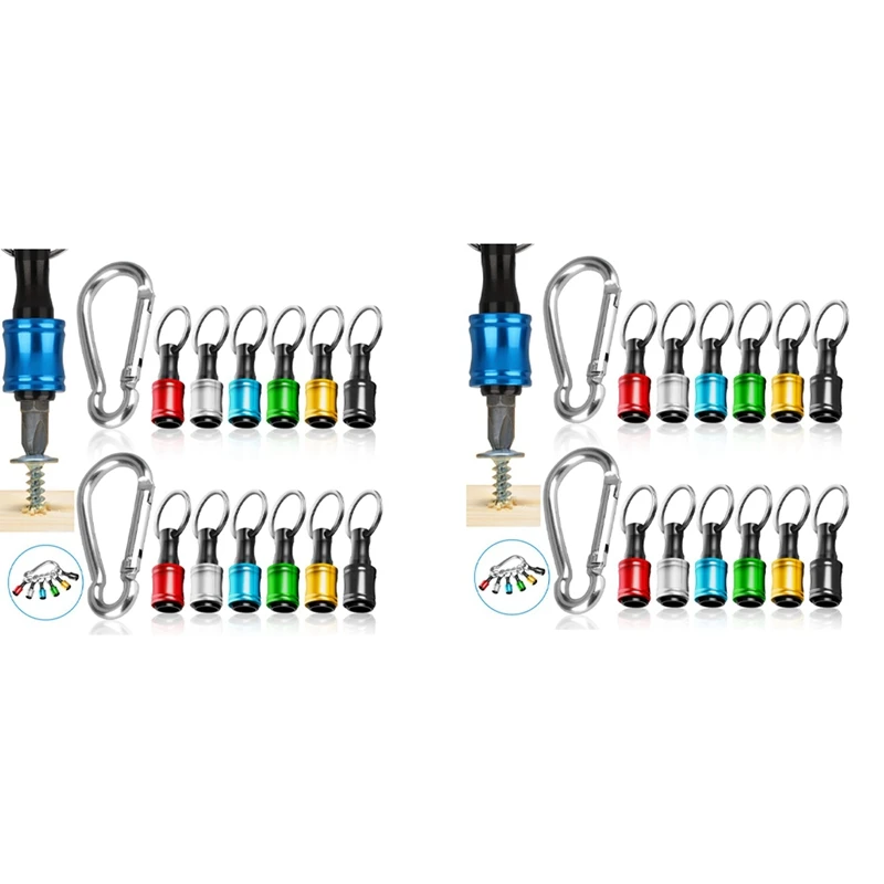 

24Pcs 1/4 Inch Hex Shank Screwdriver Bit Holders, Keychain Extension Bar, Portable Fast Change Bit Holder Set