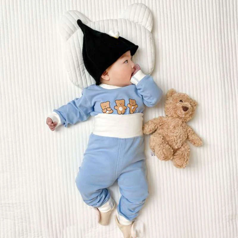 Newborn Kids Girls Underwear Baby Boys Clothes Cotton Long Sleeves Pajamas Cute Bear Toddler Infant Homewear Two Piece Sleepwear